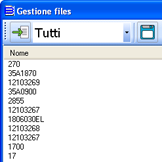 Finestra di scarico files dal PDP al pc dei programmi Salvagnini.