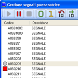 Finestra di gestione dei segnali macchina della punzonatrice.