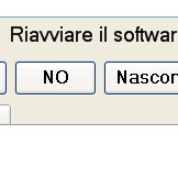 Finestra di rilevazione degli errori macchina con la richiesta di riavvio del software e la visualizzazione del disegno con la posizione del segnale che ha causato l'errore.