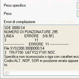 Scheda delle informazioni che riporta l'errore del programma Salvagnini compilato.
